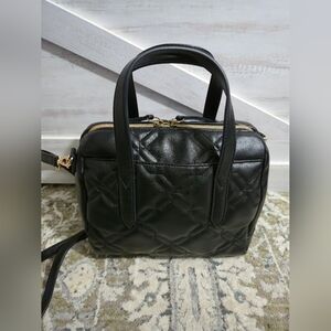 Fossil Black Quilted Sydney Satchel